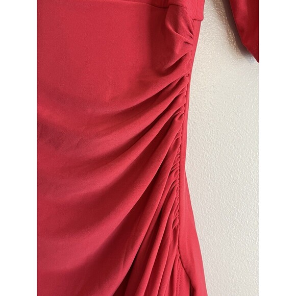 NWT Lauren Ralph Lauren Coral Dress Women’s Sz 10 V-Neck Side Rouching - Picture 6 of 11